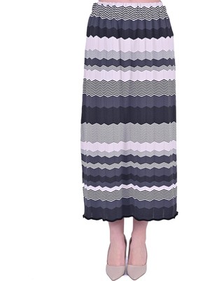 Zikzak Triko Etek Siyah