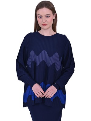 Dalga Triko Tunik Lacivert