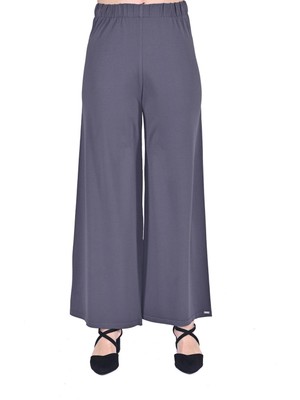 Düz Paça Triko Pantolon Füme