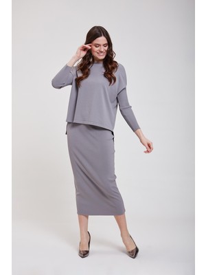 Triko Kalem Etek Gri