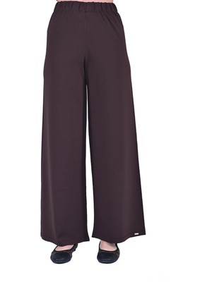 Düz Paça Triko Pantolon Kahve