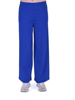 Düz Paça Triko Pantolon Sax