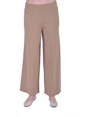 Düz Paça Triko Pantolon Camel