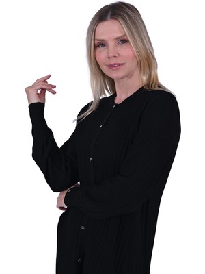 Oluk Triko Hırka Siyah