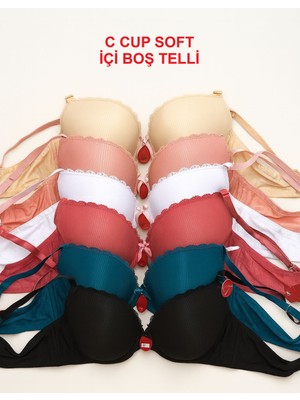 C Cup Telli Içi Boş Modelli Sütyen 1 ADET