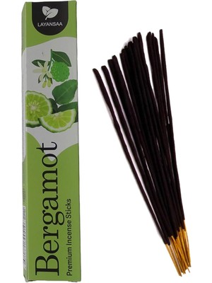 Layansaa Bergamot Kokusu Özel Aroma Kokusu Agarbatti Arınma 20 Adet 1 Paket Çubuk Tütsü