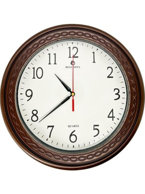 BL-1059 Serisi Klasik Kadran Sessiz Akar 30 cm Duvar Saati Kırmızı