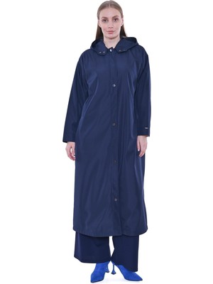 Art Uzun Yağmurluk Lacivert