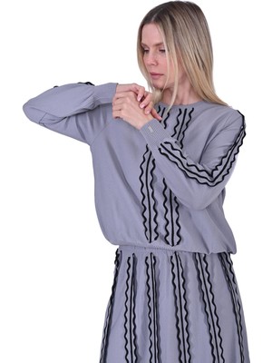 Dilim Triko Takım Gri