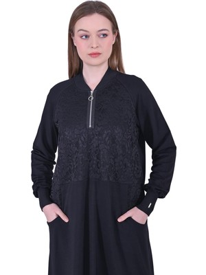 Dantel Eşortman Elbise Siyah