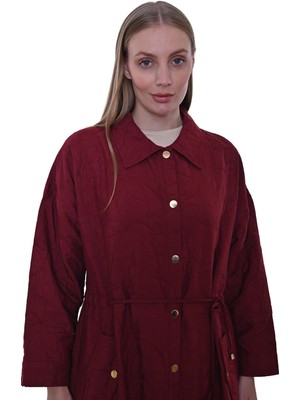 Yaprak Belli Ipli Kap Bordo