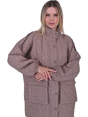 Kapitone Şiş Kap Bej