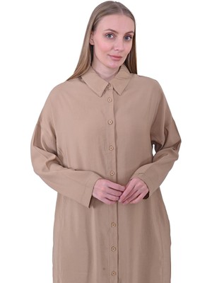 Hilal Uzun Gömlek Kap Bej