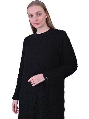 Güpür Elbise Siyah