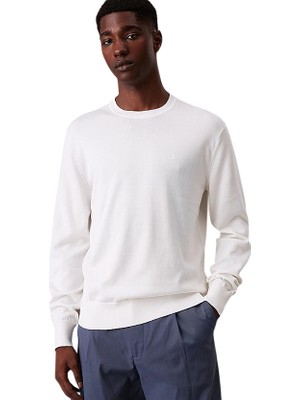 Calvin Klein Supima Cotton Erkek Beyaz Sweatshirt  LV040BM343-YAS