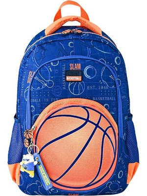 Muggle 3 Bölmeli Su Geçirmez Basketball Okul Sırt Çantası Mavi Ortopedik Sırt Desteği