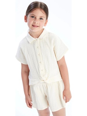 Lcw Kids Ekru Basic Kız Çocuk Müslin Gömlek