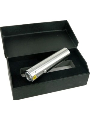 F BK30 Paslanmaz Metal El Feneri - Pilli, Kutulu, Sellektörlü