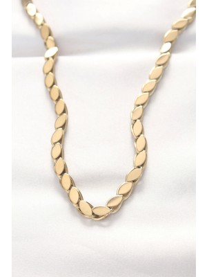 316L Çelik Gold Renk Arpa Tasarımlı Kolye