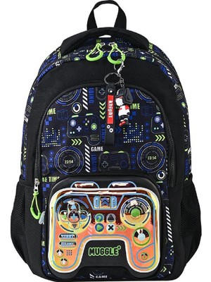 Muggle 3 Bölmeli Start Okul Sırt Çantası Siyah (MU-5898)