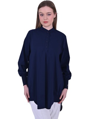 Patlı Tunik Lacivert