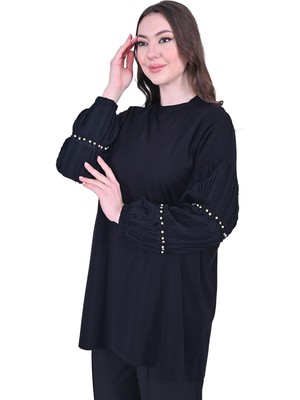 Penye Kol Pilise Tunik Siyah