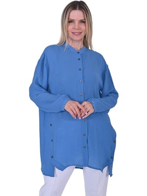 Caz Gömlek Su Mavisi