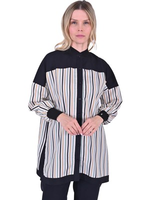 Kareli Gömlek Siyah-Camel