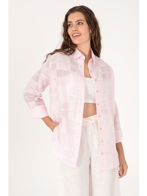 U.s. Polo Assn. Kadın Pudra Gömlek Desenli 50299665-VR042