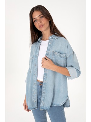 U.s. Polo Assn. Kadın Açık Mavi Gömlek Jean 50304324-DN0021