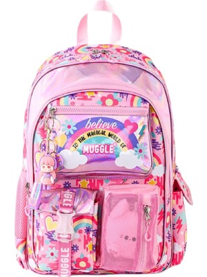Muggle 3 Bölmeli Believe Magic Sırt Çantası Pembe (MU-5824)