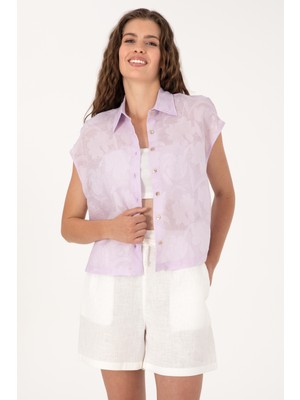 U.s. Polo Assn. Kadın Lila Gömlek Kısa Kollu 50299656-VR034