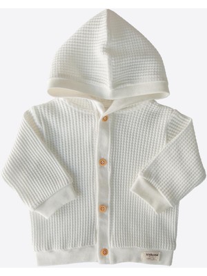 Organik Gofre Hırka Ekru