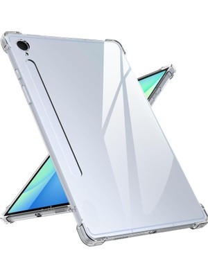 Samsung Galaxy Tab S10 Fe Plus 13.1 Inç 2025 Kılıf Şeffaf Köşe Korumalı Yumuşak Silikon Antişok Kapak