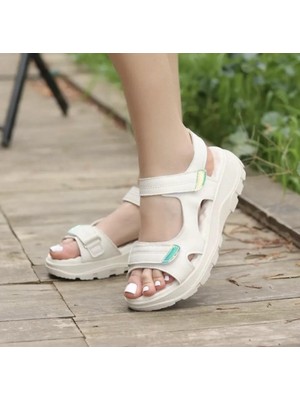 Divamod 1300 Kadın Cırtlı Kalın Taban Comfort Sandalet