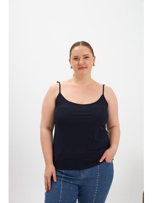 Büyük Beden Askılı Atlet Lacivert