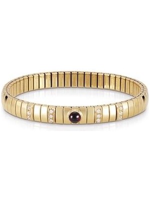 Bileklik Altın  In çelik, 925 Sterling Gümüş, Cz ve 1 Taş Garnet