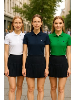 Kadın Yazlık 3 Lü Paket Basic Arma Polo Yaka Tişört