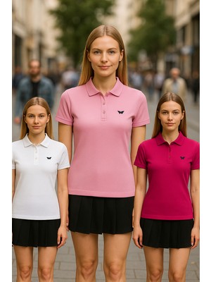 Kadın Yazlık 3 Lü Paket Basic Arma Polo Yaka Tişört