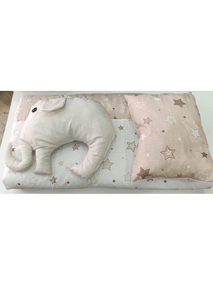 Coronel Yatak Oyun Parkı Bebek Uyku Seti 4 Parça Kahve