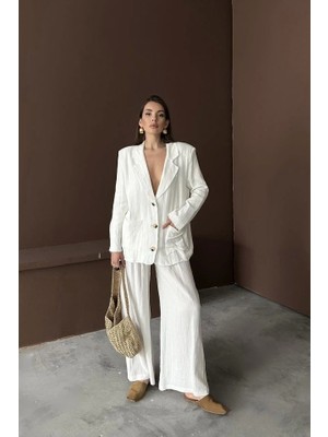 Beyaz Oversize Müslin Takım