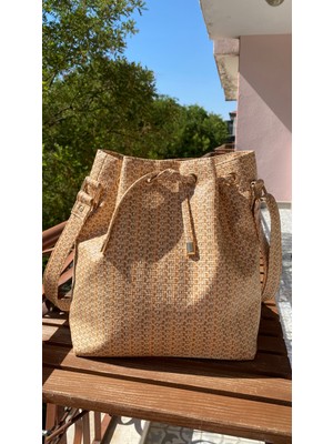 Talkıng Dreams Hasır Görünümlü Suni Deri Bucket Çanta