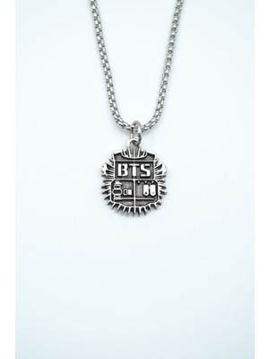 Bu Farklı Minimal Bts Army Örme Zincir Kolye - Gümüş Kaplama - Erkek Kadın Kolye - NO:1475