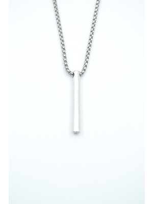 Bu Farklı Silindir Çubuk Örme Zincir Kolye - Gümüş Kaplama - Erkek Kadın Kolye - NO:1317