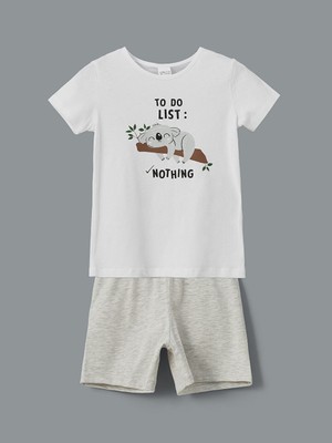 Lc Waikiki Yeni Sezon Bisiklet Yaka Kiz Cocuk Sortlu Pijama Takimi - S5J815Z4