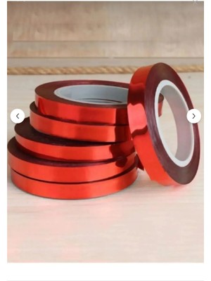 Bkmc Kırmızı Renkkırmızı Parlak Metalize Rafya 25 Metre - Rafya Balon Ipi ve Hediye Paketi Süsleme Şeridi