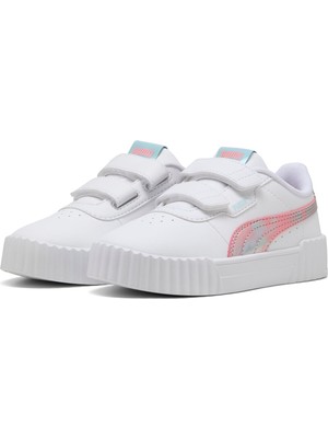 Puma Carina 3.0 Space Belle V Ps Kadın Çocuk Sneaker Beyaz Düz Taban ile Rahat Kullanım