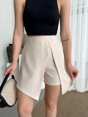 Iki Düğmeli Şort Etek S24046