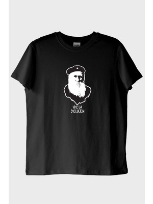 Nuugg Vive La Evolución Baskılı Tarihi Figür Siyah Tişört (Xxl)