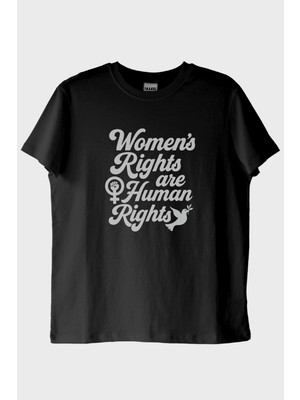 Nuugg WOMEN'S Rights Baskılı Feminist Siyah Tişört (Xl)